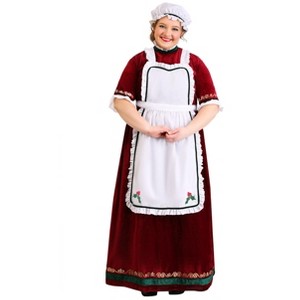 HalloweenCostumes.com Women's Plus Size Mrs. Claus Holiday Costume - 1 of 3