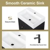 Gulches 20 in 3 in Undermount Rectangular Bathroom Sink in Black MDF Ceramic with Diamond Pattern Door Gold Handle Side Shelves Towel Bar - 4 of 4
