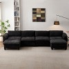 KWPZQEB Sectional Sofa, Modern Chenille Couch Sofa w/ Double-Layer Seat Cushion&Armrest, 2/3/4-Seater Sofa w/ Deep Seat for Living Room - 2 of 4