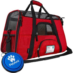 PetAmi Airline Approved Pet Carrier for Cat Dog, Soft Sided Travel Supplies Accessories, Ventilated Carrying Bag Kitten Puppy - 1 of 4