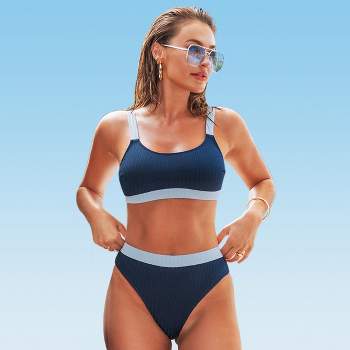 CUPSHE Bikini Set for Women Two Piece Swimsuits V-Wire Bralette High  Waisted High Cut Cheeky Bottom, Blue Sapphire, X-Large : :  Clothing, Shoes & Accessories