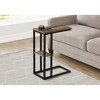 Monarch Specialties Accent Table C-Shaped End Side Snack Living Room Bedroom Metal Laminate Brown Black Contemporary Modern - 2 of 3