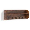 Utility Wall Shelf with Hooks - Aged Wood - Danya B.