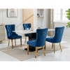 Okak Modern Comfy Dining Chairs Set of 2, Tufted Velvet Upholstery Kitchen Chairs with Chrome Stainless Metal Legs & Nailhead Trim - 3 of 4
