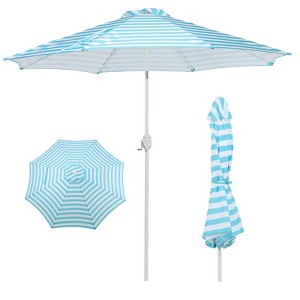Aoodor 9FT Outdoor Patio Market Umbrella Aluminum Frame with Push Button Tilt Crank and 8 Steel Ribs,for Garden Deck Backyard and Pool - 1 of 4