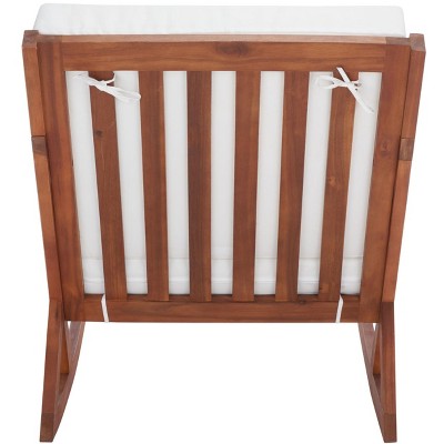 Eucalyptus Brown Wooden Rocking Chair with Cushions