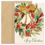 Masterpiece Studios Holiday Collection Brights Cards 16 Cards/Envelopes, Christmas Greens, 5.6" x 7.8"