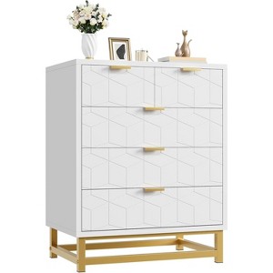Dresser for Bedroom, 5 Drawer Dresser with Metal Legs, Modern Chest Organizer with Wide Storage, Chest of Drawers for Bedroom, Living Room, Entryway - 1 of 4