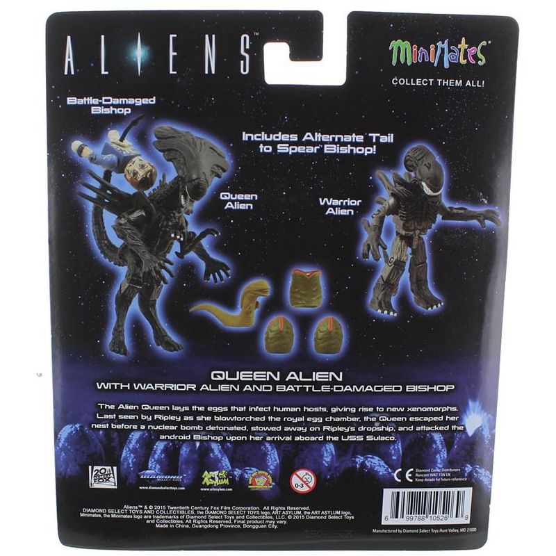 Diamond Comic Distributors, Inc. Aliens Deluxe Queen Alien with Warrior Alien & Battle-Damaged Bishop Minimates, 2 of 3