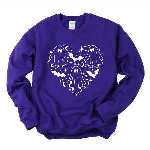 Simply Sage Market Women's Graphic Sweatshirt Ghosts Heart - 1 of 4