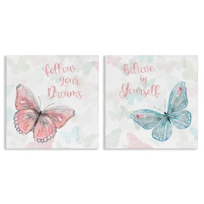 Stupell Industries Believe In Dreams Butterflies, 24" x 24"