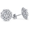 Pompeii3 1 1/2ct Halo Fire Diamond Studs 14K White Gold - 2 of 4