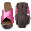 Perphy Women's Patent Platform Crisscross Strap Chunky Heels Sandals - 2 of 3