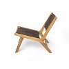 Christopher Knight Home Karla Outdoor Rustic Acacia Wood and Rattan Armless Lounge Chair (Set of 2) - 4 of 4