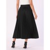 INSPIRE CHIC Women's High Waist Side Zipper Casual Party Flowy Pleated Maxi Skirt - 4 of 4