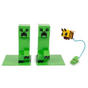 Minecraft 3-Piece Reader Bundle | Bee Reading Light & Creeper Bookends