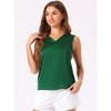 cheibear Women's V Neck Silk Satin Sleeveless Summer Top - 2 of 4