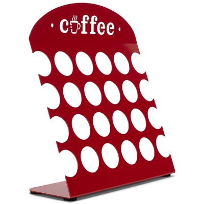Nat & Jules Coffee Red 12.5 x 11.75 Iron Metal K Cup Pod Holder Kitchen Rack