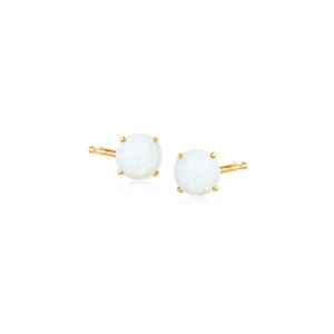 Ross-Simons 5mm Opal Stud Earrings in 14kt Yellow Gold - 1 of 4