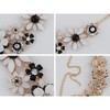 Alilang Gold Tone Multicolor Enamel Floral Statement Necklace with Pearl and Crystal Accents - 4 of 4