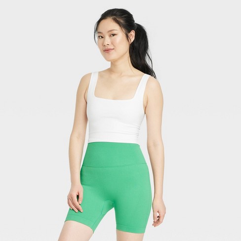 Women's Seamless Cropped Tank Top - All In Motion™ White S : Target