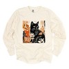 Simply Sage Market Black Cat Fall Leaves Distressed Garment Dyed Long Sleeve - 2 of 4