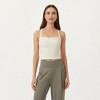Anna-Kaci Active Women's Square Neck Ribbed Knit Cropped Tank Top with Wide Shoulder Straps - 2 of 4