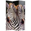 6" Double Sided Elephant and Zebra Canvas Room Divider - Oriental Furniture: 3-Panel, No Assembly, Spruce Wood Frame - 2 of 4