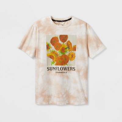 Boys' 'Van Gogh Sunflower Painting' Graphic Short Sleeve T-Shirt - art class™ Beige
