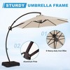 Hyleory 10/11/12 ft. Outdoor Curvy Cantilever Umbrella with Sand Bag Umbrella Base - 4 of 4