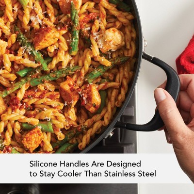 Onyx Black 5-Quart Nonstick Aluminum Saute Pan with Lid