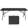 Folding Table 6FT, Heavy Duty Portable Plastic Folding Table with Handle, Anti-Slip Feet, Waterproof, Easy to Clean, 300LBS Capacity - 2 of 4