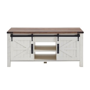 OKD 48" Farmhouse Lift Top Coffee Table with Sliding Barn Door & Adjustable Shelf - 1 of 4