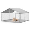 10x10x6FT Outdoor Dog Kennel with Waterproof Cover, Heavy Duty Metal Dog Cage with Safety Lock, Dog Run Enclosure for Garden Backyard Farm - 2 of 4