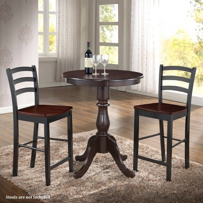 Brinsfield Espresso 30" Round Wood Transitional Counter-Height Table