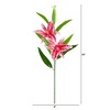 Nearly Natural 33-in Artificial Stargazer Lily Flower, Set of 3, Pink - 2 of 3