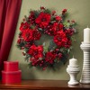 Nearly Natural 24-in Poinsettia Wreath - 2 of 2