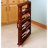 The Lakeside Collection Wooden Can Organizer & Spice Rack - Slim Rolling Kitchen Cart - 4 of 4