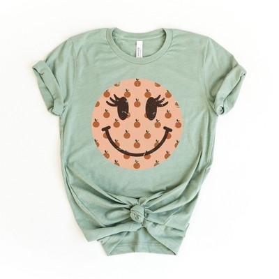 Simply Sage Market Women's Smiley Face Peaches Short Sleeve Graphic Tee