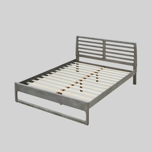 Queen Cindy Transitional Low Profile, Low Profile Metal Platform Bed Frame