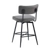 FURNIinspire Counter And Bar Stools Swivel Counter Height Stools Set of 2, Kitchen Bar Stool with Footrest, PU Cushion, Gray, 19"*21.75"*38.5" - 4 of 4