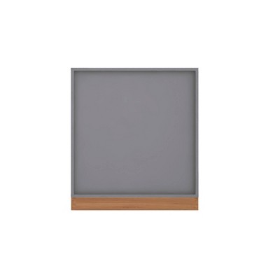Gray and Natural Freestanding Office Accent Cabinet