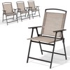 Crestlive Products Set of 4 Patio Folding Chairs 4-Pack Dining Chairs Outdoor Portable Sling with Armrest - 2 of 4