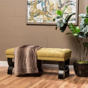41'' Ottoman Bench With Half-Circle Legs,Upholstered Benches,Footstool Ottoman Furniture,Entryway Benches,Shoe Changing Bench-Cuddlewood - 1 of 4