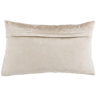 Beige and Gold Rectangular Christmas Snowflake Pillow