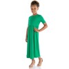 24seven Comfort Apparel Girls Short Sleeve Pleated Midi Dress - 2 of 4
