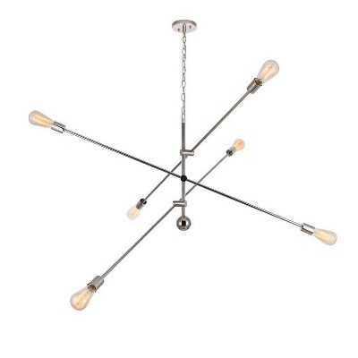 Elegant Lighting Axel 6 Lights polished Nickel Pendant