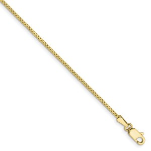 Black Bow Jewelry 1.1mm, 10k Yellow Gold, Box Chain Anklet, 9 Inch - 1 of 4