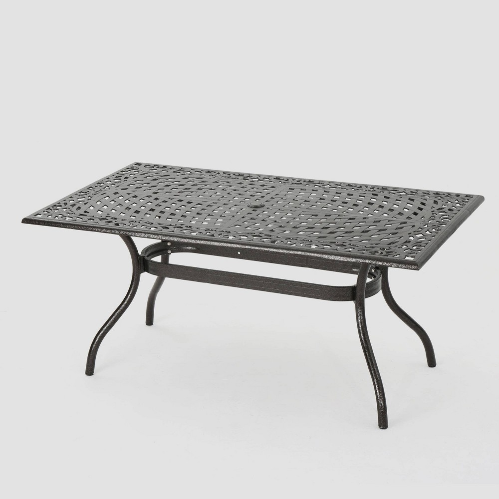 Photos - Coffee Table Phoenix Rectangle Cast Aluminum Table - Hammered Bronze - Christopher Knig