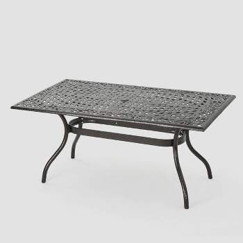 Phoenix Rectangle Cast Aluminum Table - Hammered Bronze - Christopher Knight Home